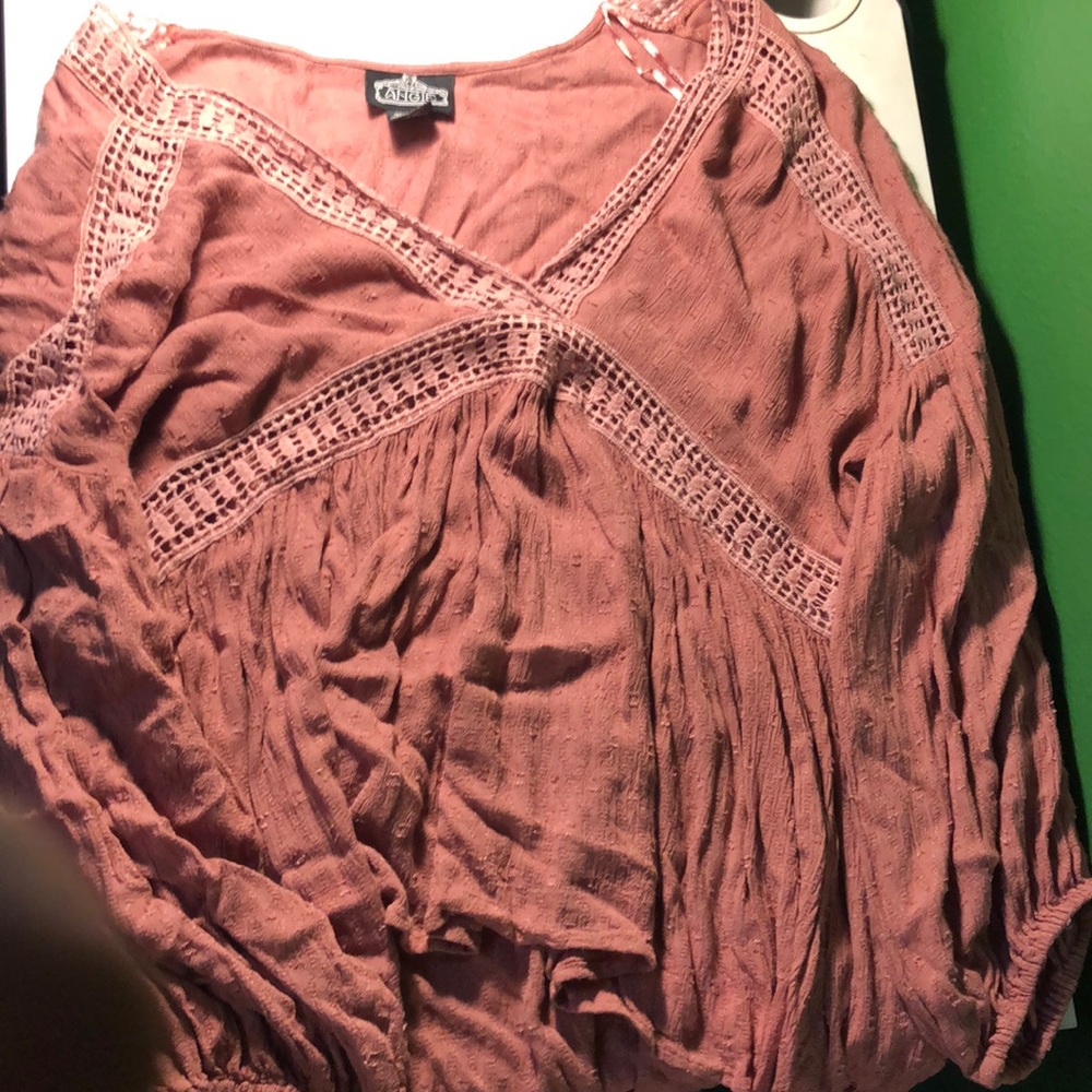Beautiful rose pink flowy bohemian top